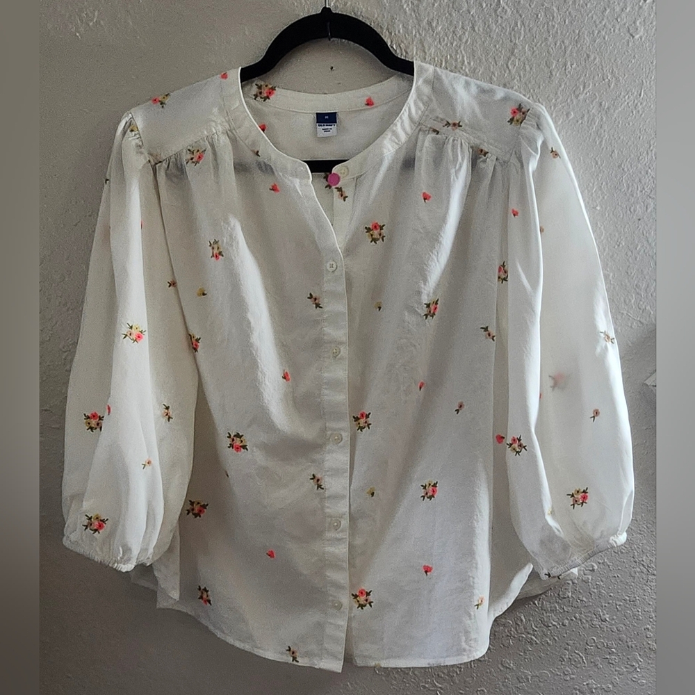 Floral White Blouse